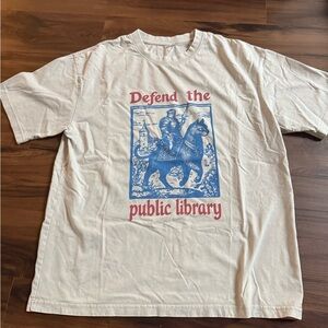 Graphic Tee with Library Print